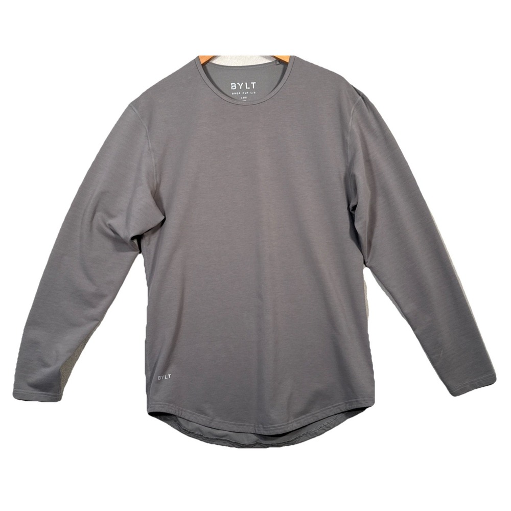 BYLT Drop Cut LUX Premium Long/S Mens M Brown Casual Stretch Crew Base Layer‎